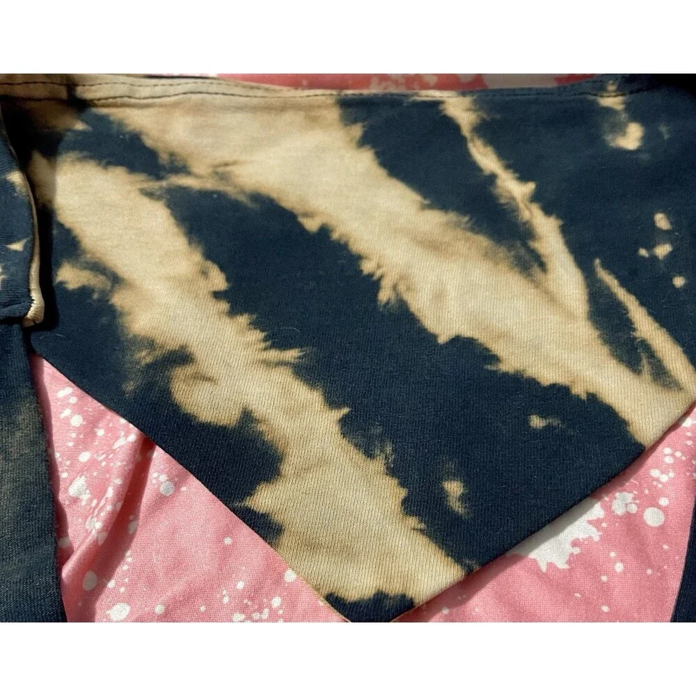 Maker's Mark Bourbon Football Bleach Tie-Dye Tie-On Dog Bandana Upcycled SzM/L